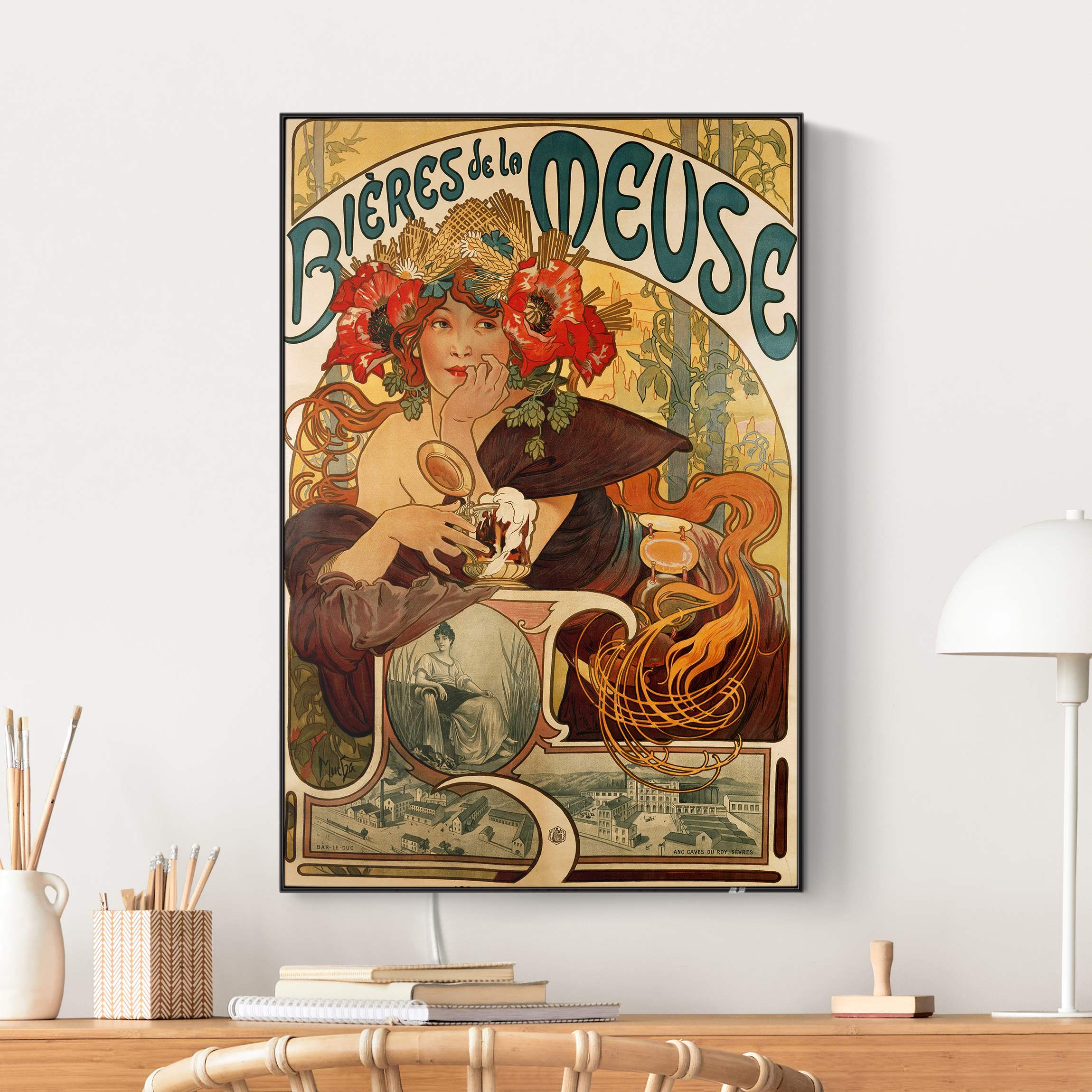 LED-Wechselbild Alfons Mucha - Plakat für La Meuse Bier günstig online kaufen