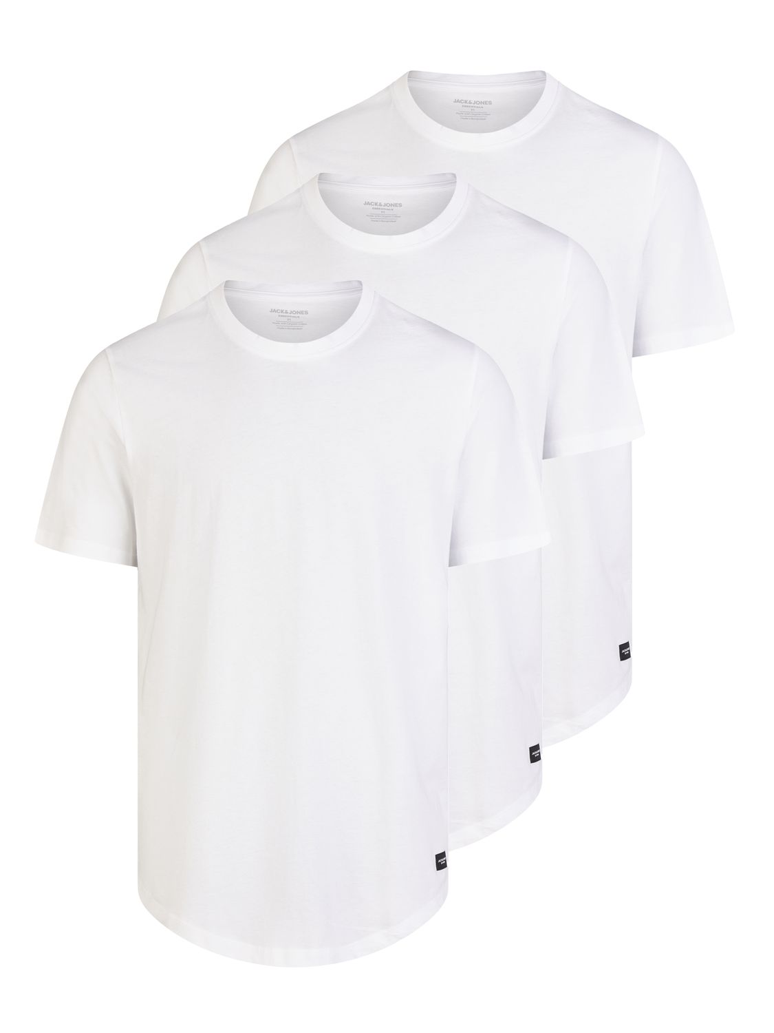 Jack & Jones Tshirt Herren lang geschnitten Set 100% Baumwolle Regular Fit günstig online kaufen