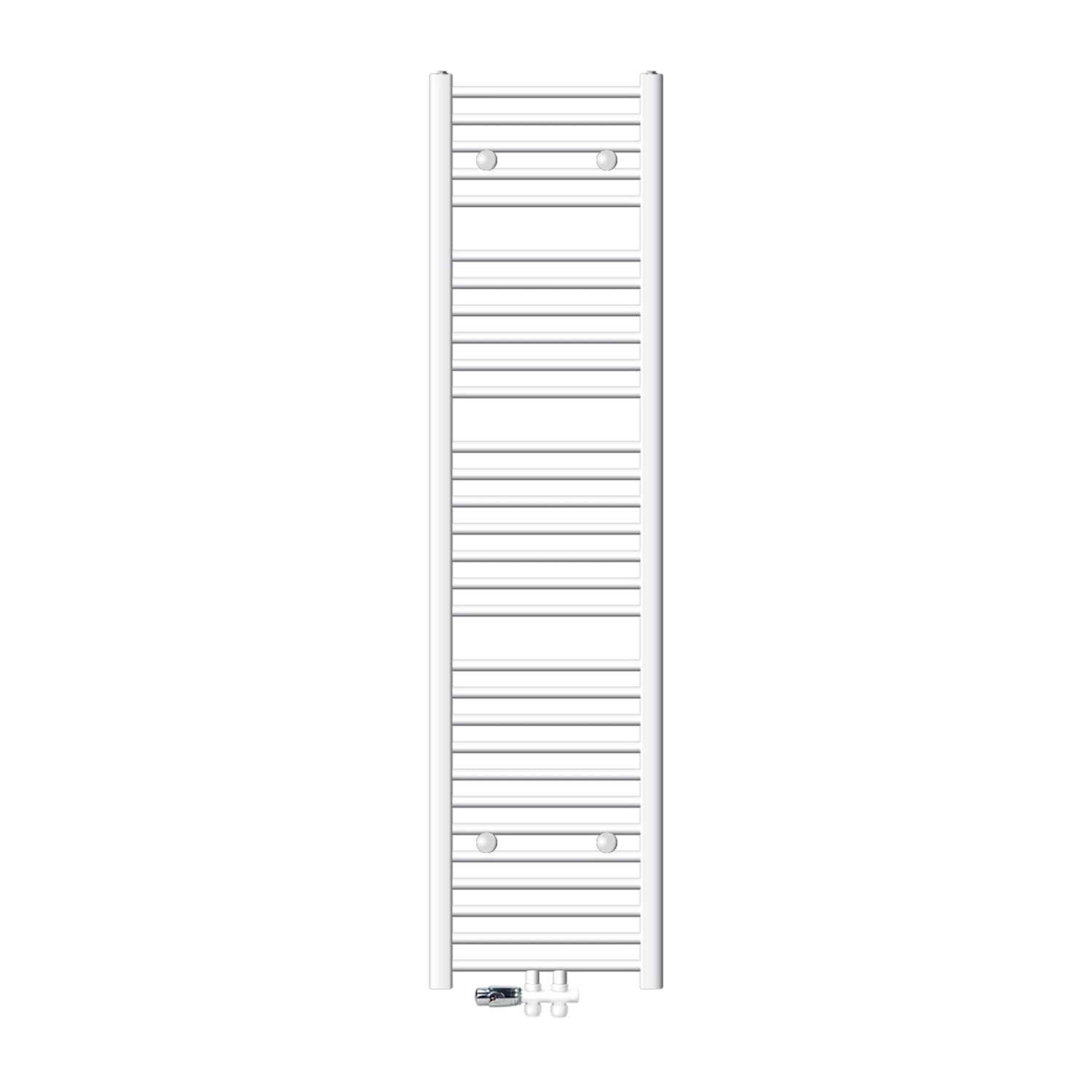 LuxeBath Badheizkörper 400x1800mm Weiß Gebogen mit Thermostat Durchgang Bod günstig online kaufen