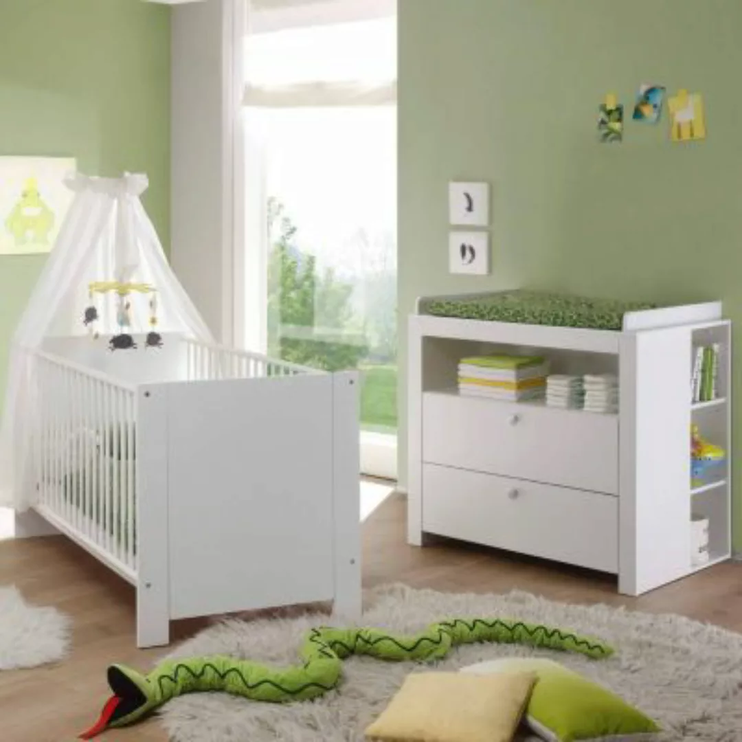 Lomadox Babyzimmer Serie mit Wickeltisch OLBIA-19 in weiß günstig online kaufen