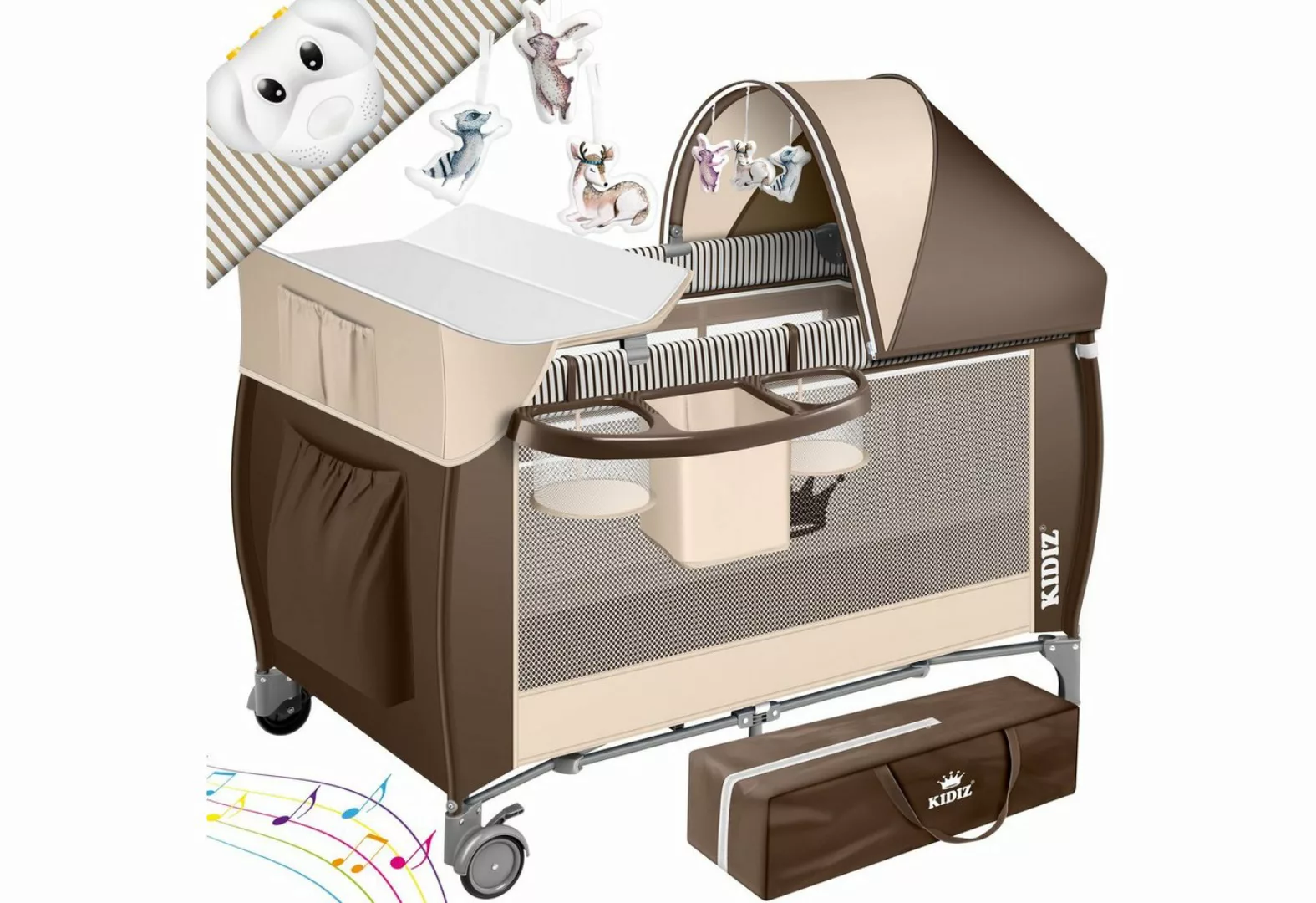 KIDIZ Baby-Reisebett, Babybett in Reisebett Kombi Set Baby Bett mit Wickela günstig online kaufen