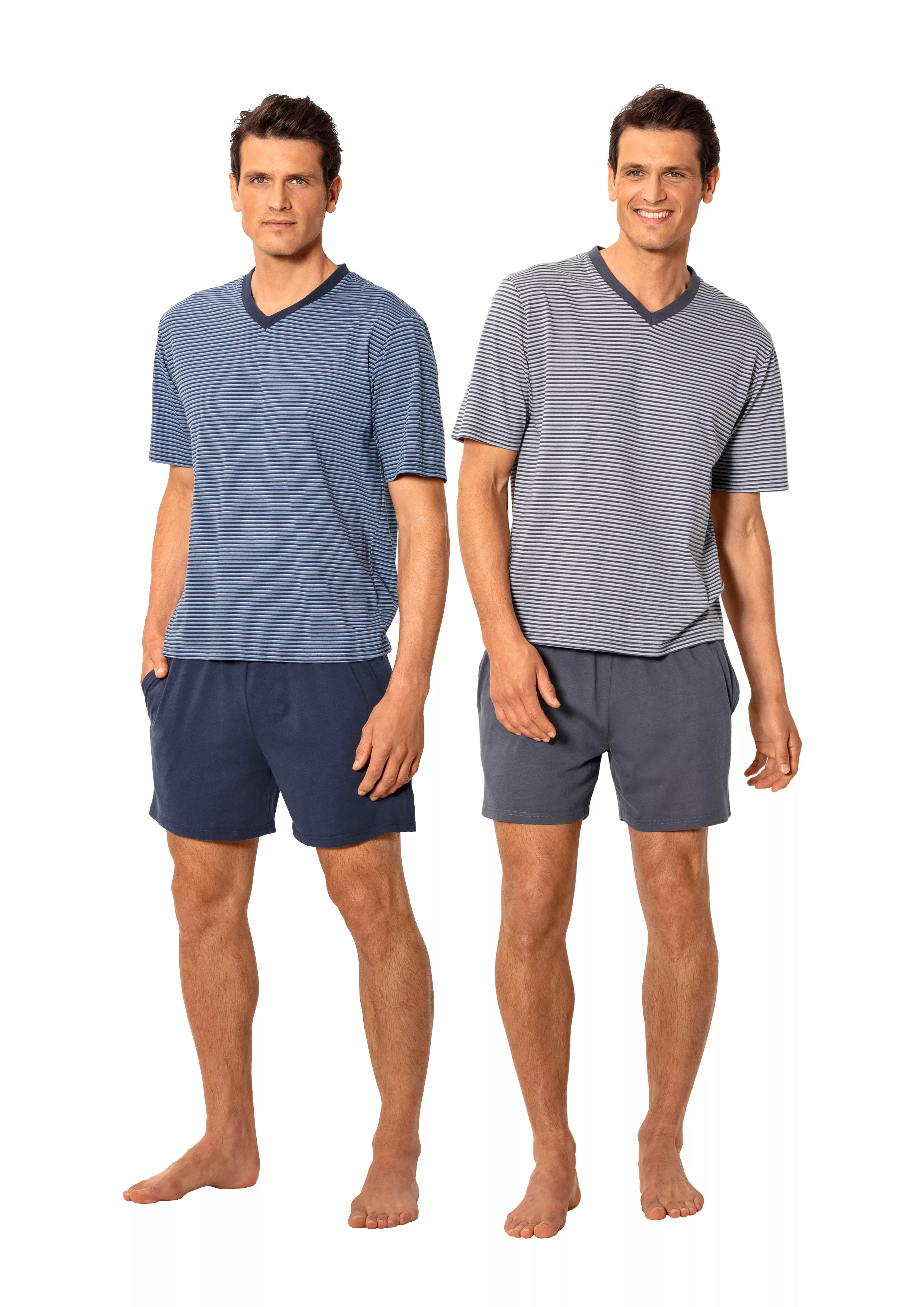 le jogger Shorty, (Packung, 4 tlg., 2 Stück), mit garngefärbtem Streifen günstig online kaufen