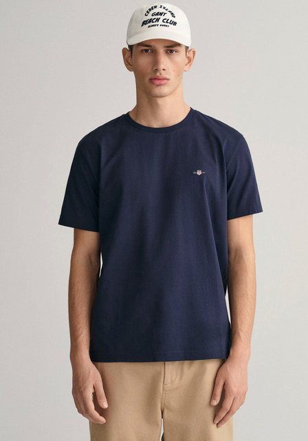 Gant T-Shirt SLIM SHIELD V-NECK T-SHIRT mit einer kleinen Logostickerei auf günstig online kaufen