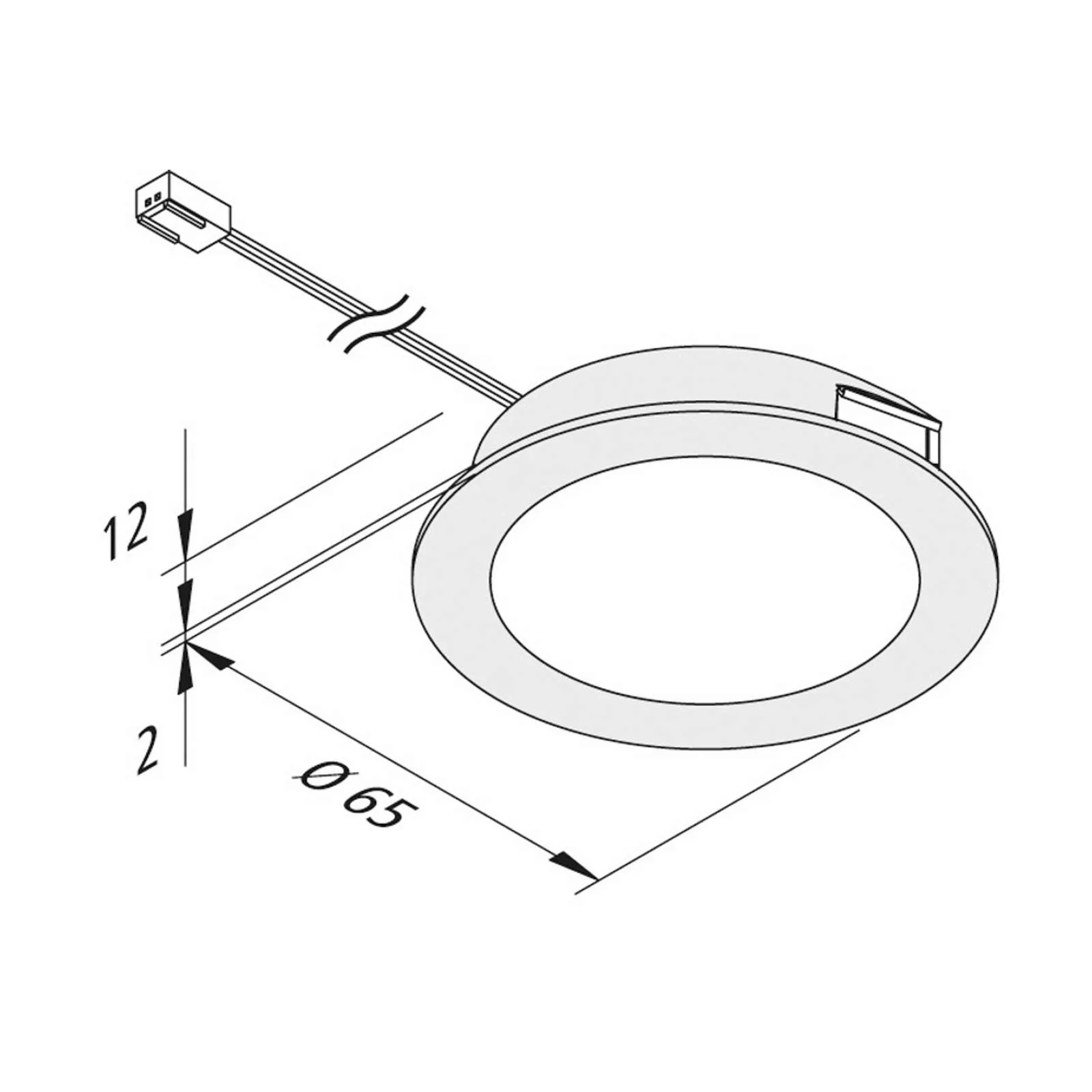 LED-Möbeleinbauleuchte FAR 58, stahl, 3W, 4.000K günstig online kaufen