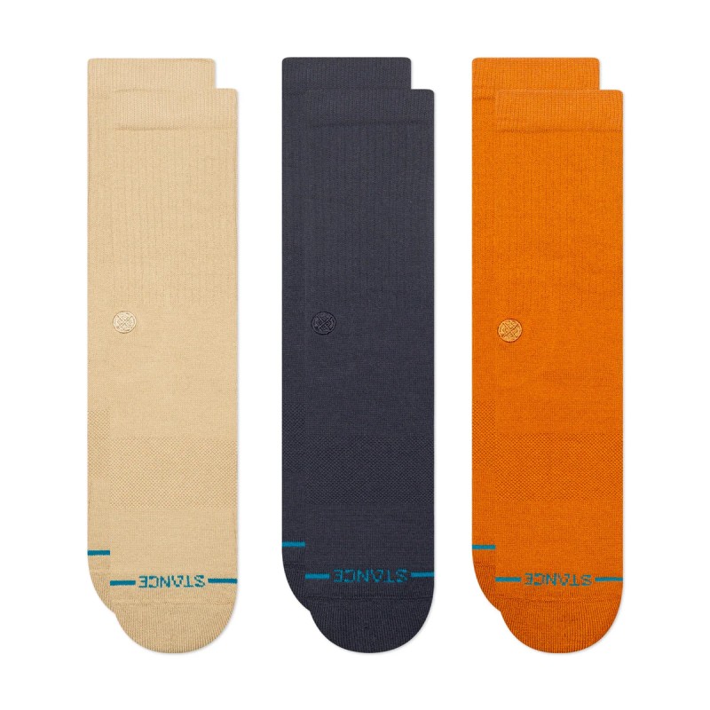 Stance 3-er Set Socken "Casual" Orange, Beige und Dunkelblau günstig online kaufen