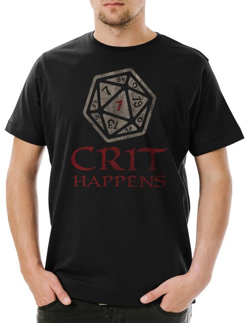 Urban Backwoods Print-Shirt Crit Happens Herren T-Shirt Dungeons RPG Rolepl günstig online kaufen