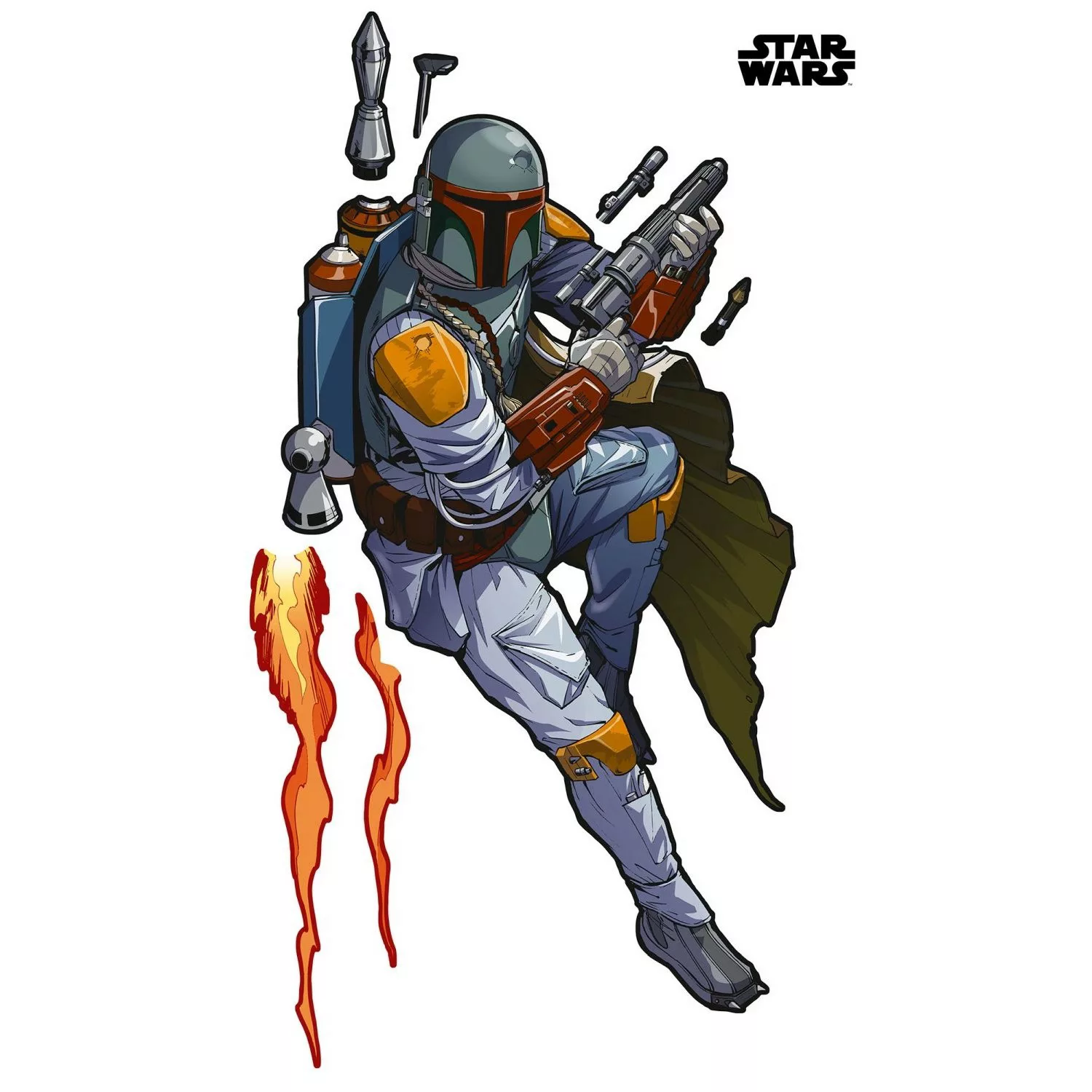 Disney Wandtattoo Star Wars Boba Fett Blau Grau und Orange 127 x 200 cm 612 günstig online kaufen