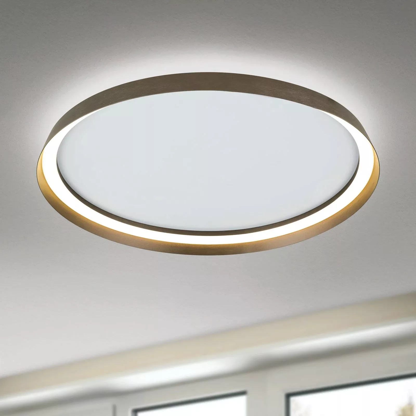 LED-Deckenlampe Manta, Ø 60 cm, alu/bronze, Alu, up/down günstig online kaufen