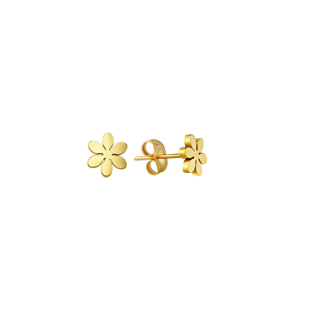 Vivance Paar Ohrstecker "Edelstahl gelb PVD beschichtet Blume" günstig online kaufen