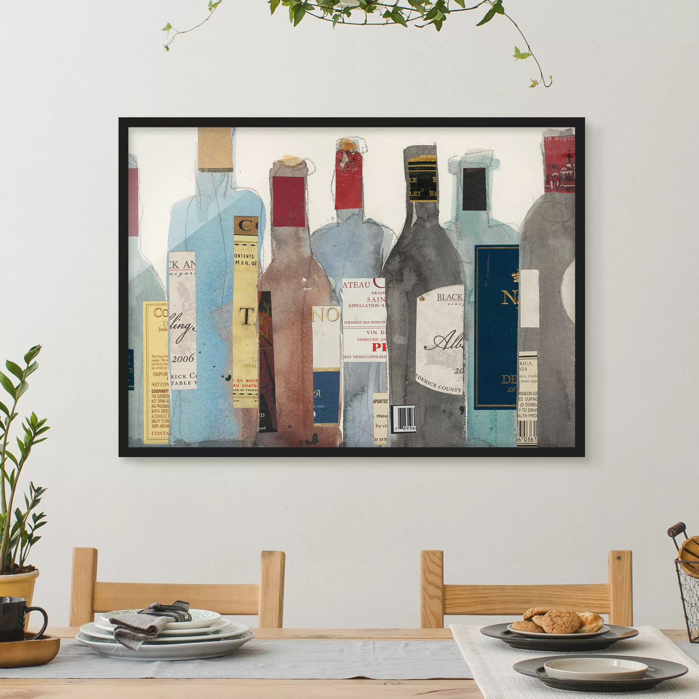 Bild mit Rahmen Küche - Querformat Wein & Spirituosen II günstig online kaufen
