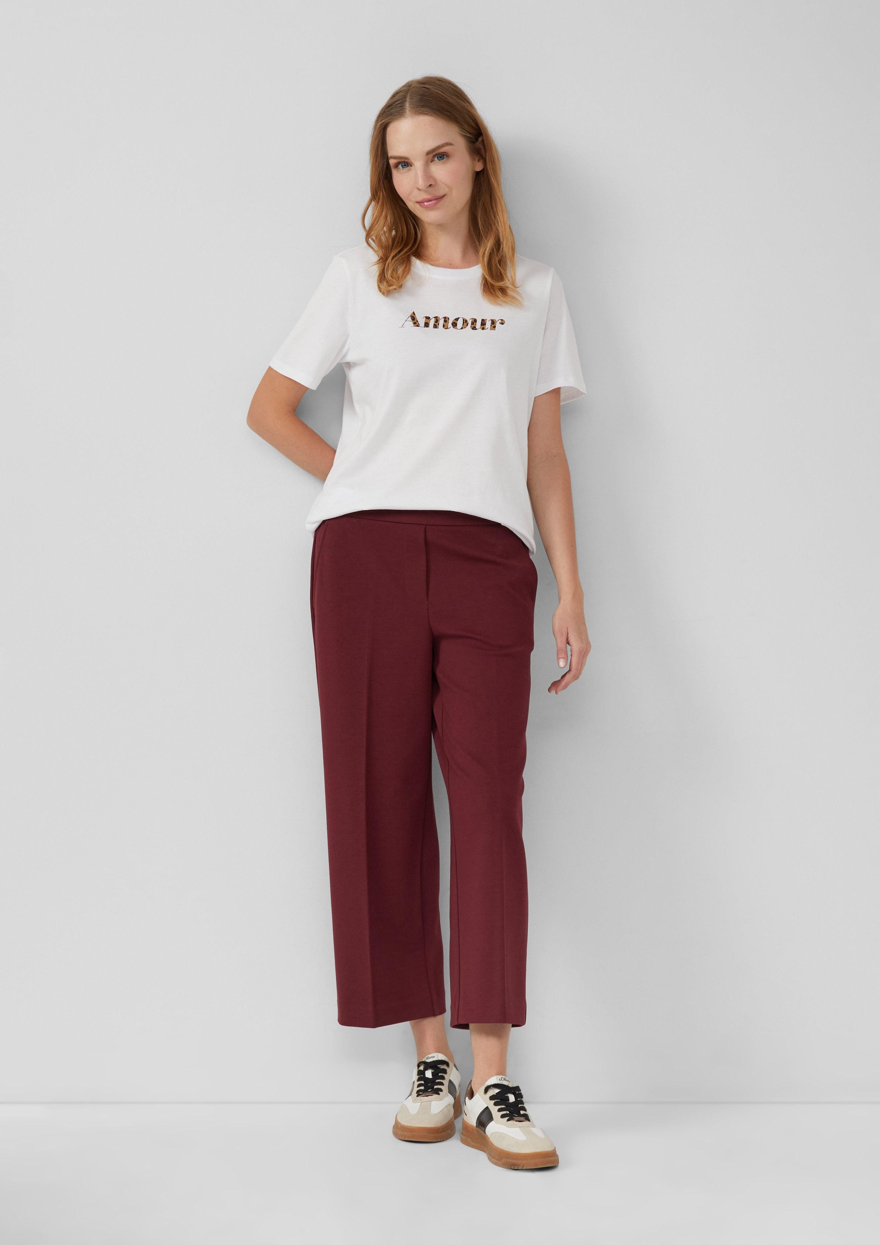 s.Oliver 3/4-Hose Strukturierte Culotte mit Elastikbund günstig online kaufen