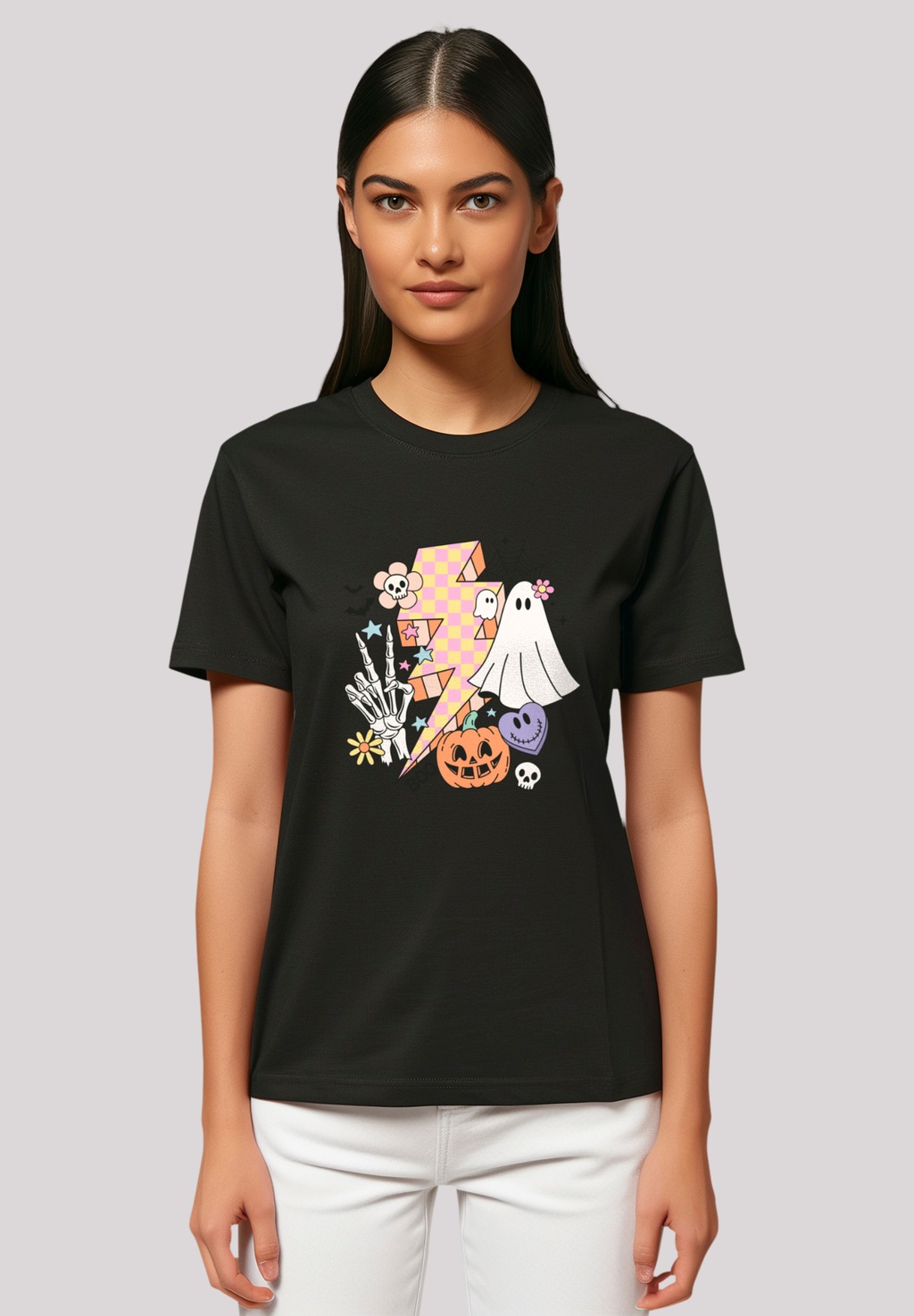 F4NT4STIC T-Shirt "Retro Halloween Lightning", Premium Qualität, Unisex Sch günstig online kaufen