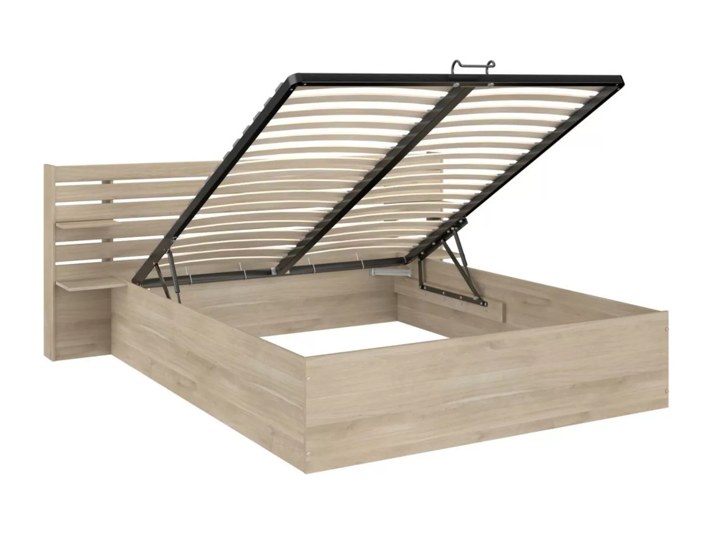 Bett mit Stauraum - 160 x 200 cm - Holzfarben - TENALIA III günstig online kaufen