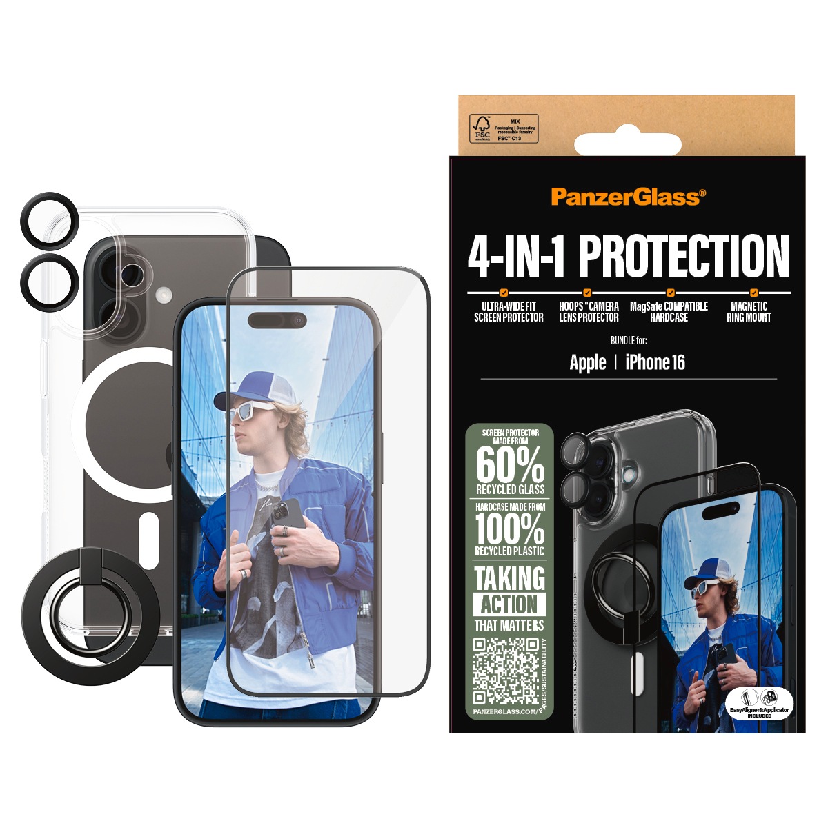 CARE by PanzerGlass Displayschutzglas »4-in-1 Protection«, für Apple iPhone günstig online kaufen