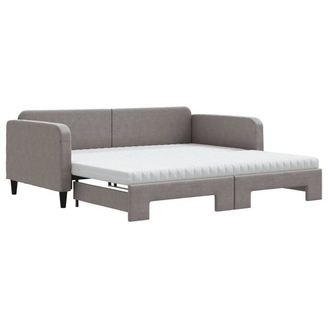 vidaXL Gästebett Gästebett Tagesbett Ausziehbar mit Matratzen Taupe 100x200 günstig online kaufen