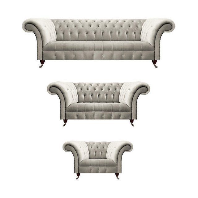 JVmoebel Chesterfield-Sofa Luxus Weiß Sofagarnitur Modern Set Chesterfield günstig online kaufen