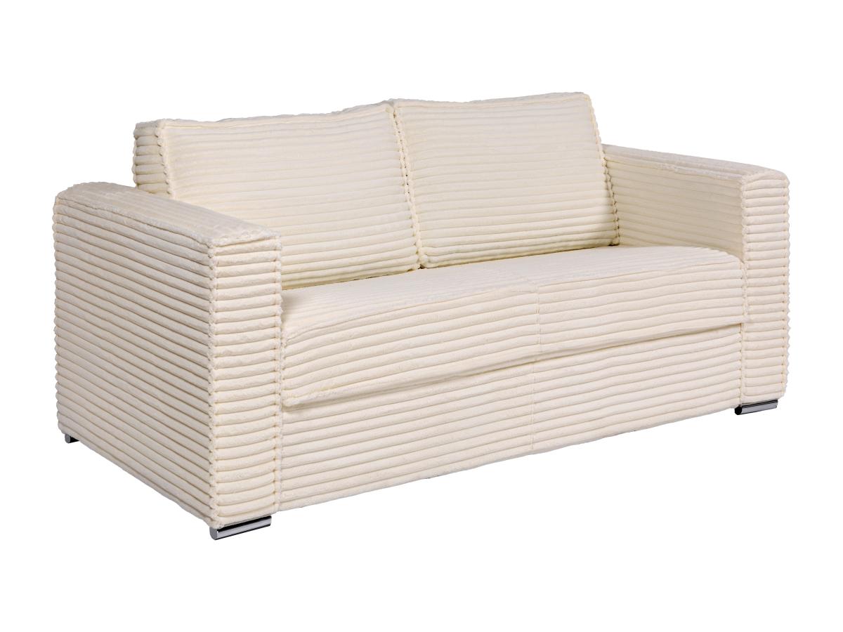 Schlafsofa mit Matratze 3-Sitzer - grob gerippter Cord - Beige - Liegefläch günstig online kaufen