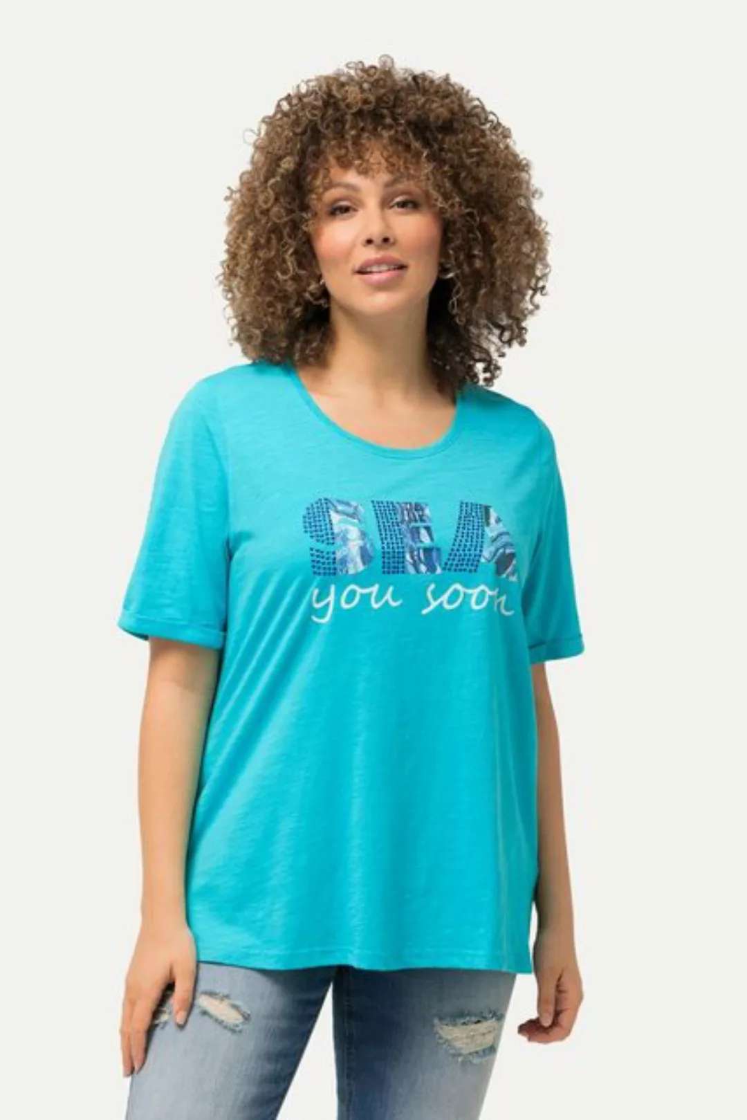 Ulla Popken Rundhalsshirt T-Shirt Sea you soon Classic Rundhals Halbarm günstig online kaufen