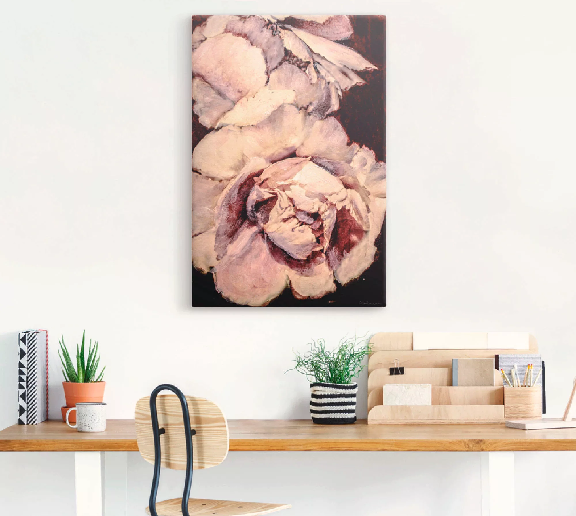 Artland Leinwandbild "Pfingsrose III", Blumen, (1 St.), auf Keilrahmen gesp günstig online kaufen