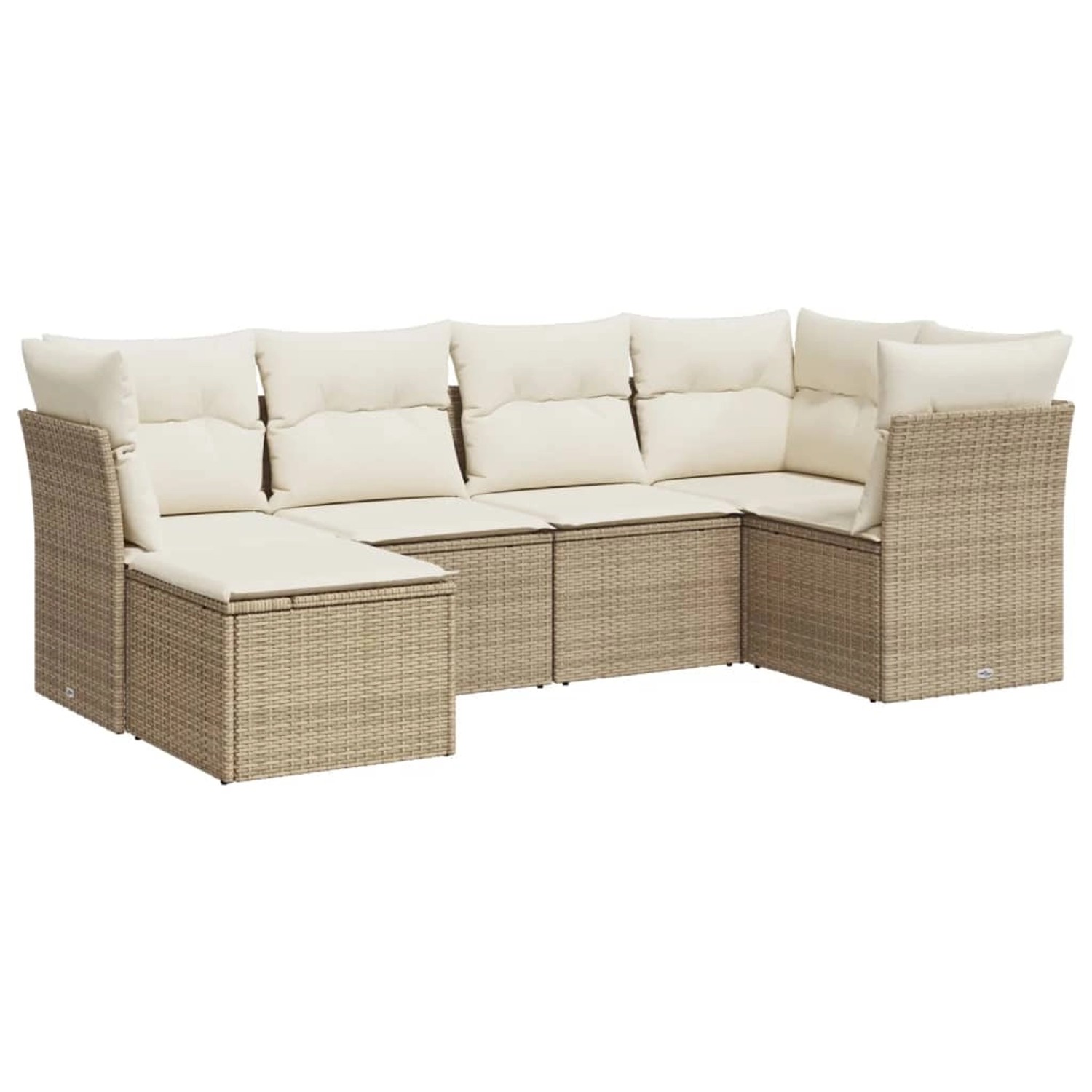 vidaXL 6-tlg Garten-Sofagarnitur mit Kissen Beige Poly Rattan Modell 33 günstig online kaufen