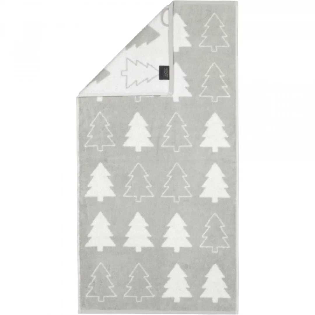Cawö Handtücher Christmas Edition Tannenbäume platin - 76 Handtücher grau G günstig online kaufen