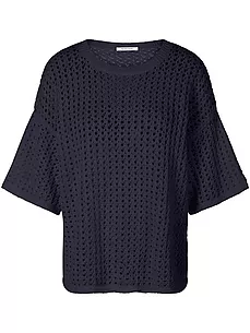 Rundhals-Pullover Peter Hahn blau günstig online kaufen