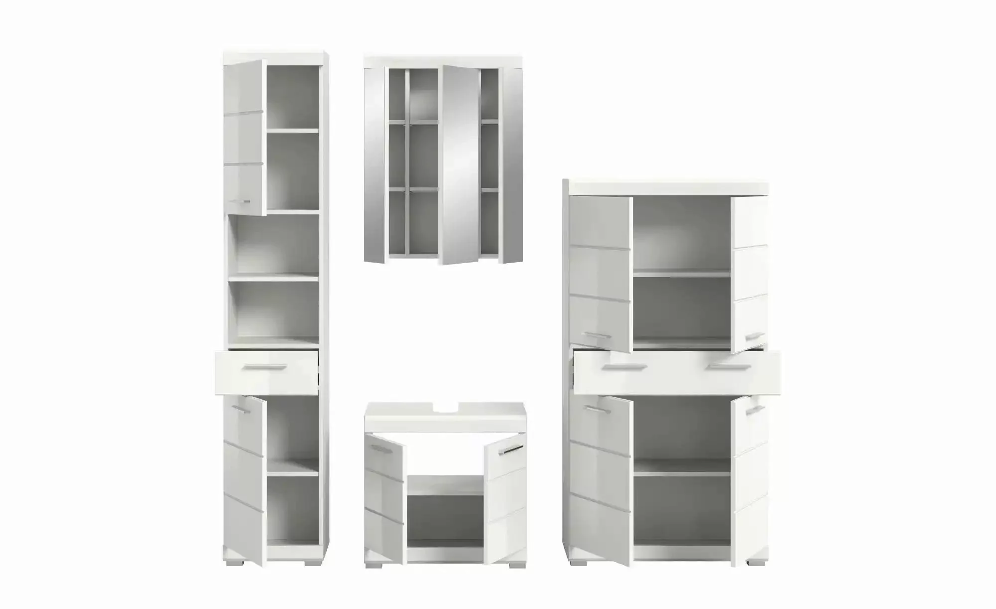 Badmöbel-Set SCHLOONSEE  4 teilig  bestehend aus: Hochschrank  Waschbeckenu günstig online kaufen