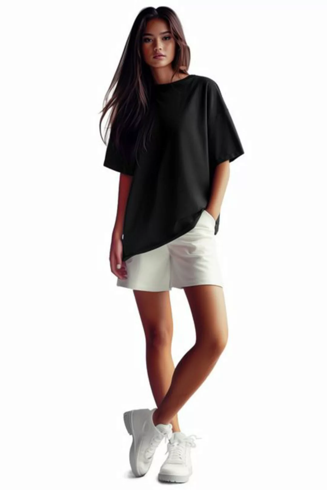 Reichstadt Oversize-Shirt Casual T-Shirt 24RSW058 Black L in kräftigen Farb günstig online kaufen