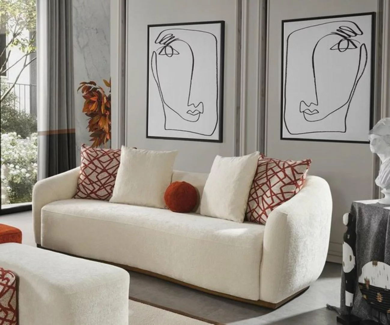 JVmoebel Sofa Viersitzer Sofa 4 Sitzer Sofas Modern Design Stoff Polyester günstig online kaufen