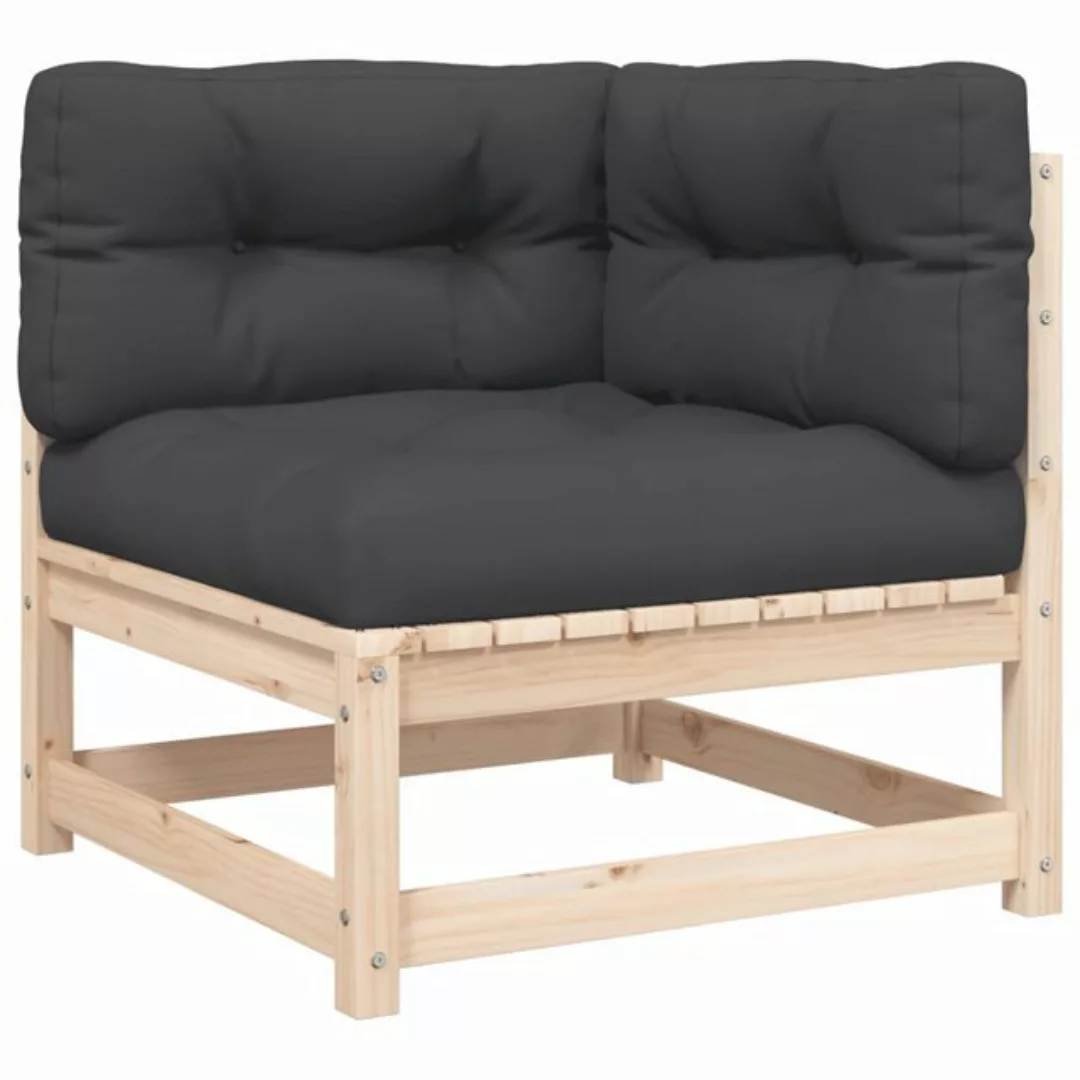 vidaXL Loungesofa Garten-Ecksofa mit Kissen Massivholz Kiefer, 1 Teile günstig online kaufen