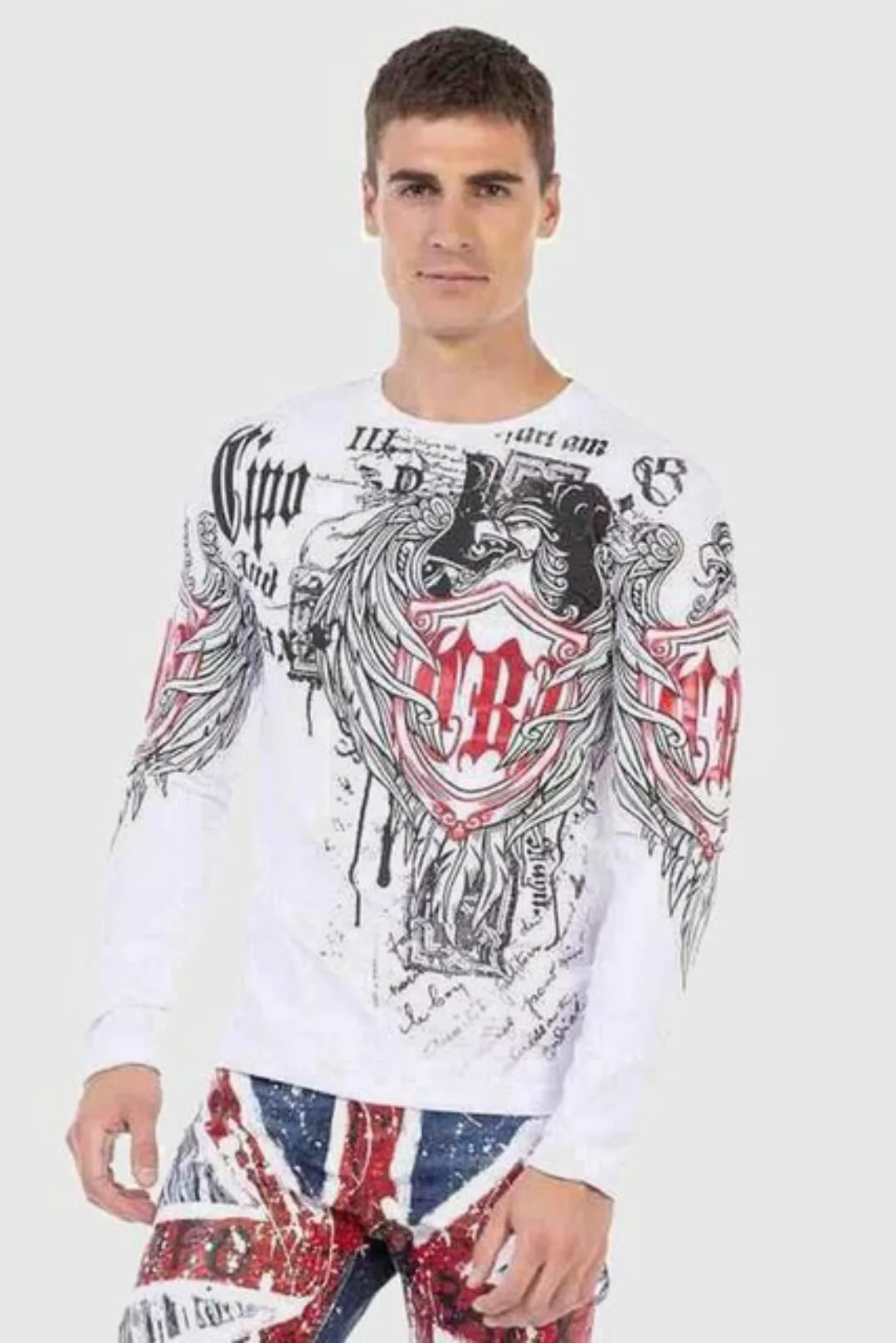 Cipo & Baxx Sweater Sweatshirts mit trendigen Print günstig online kaufen