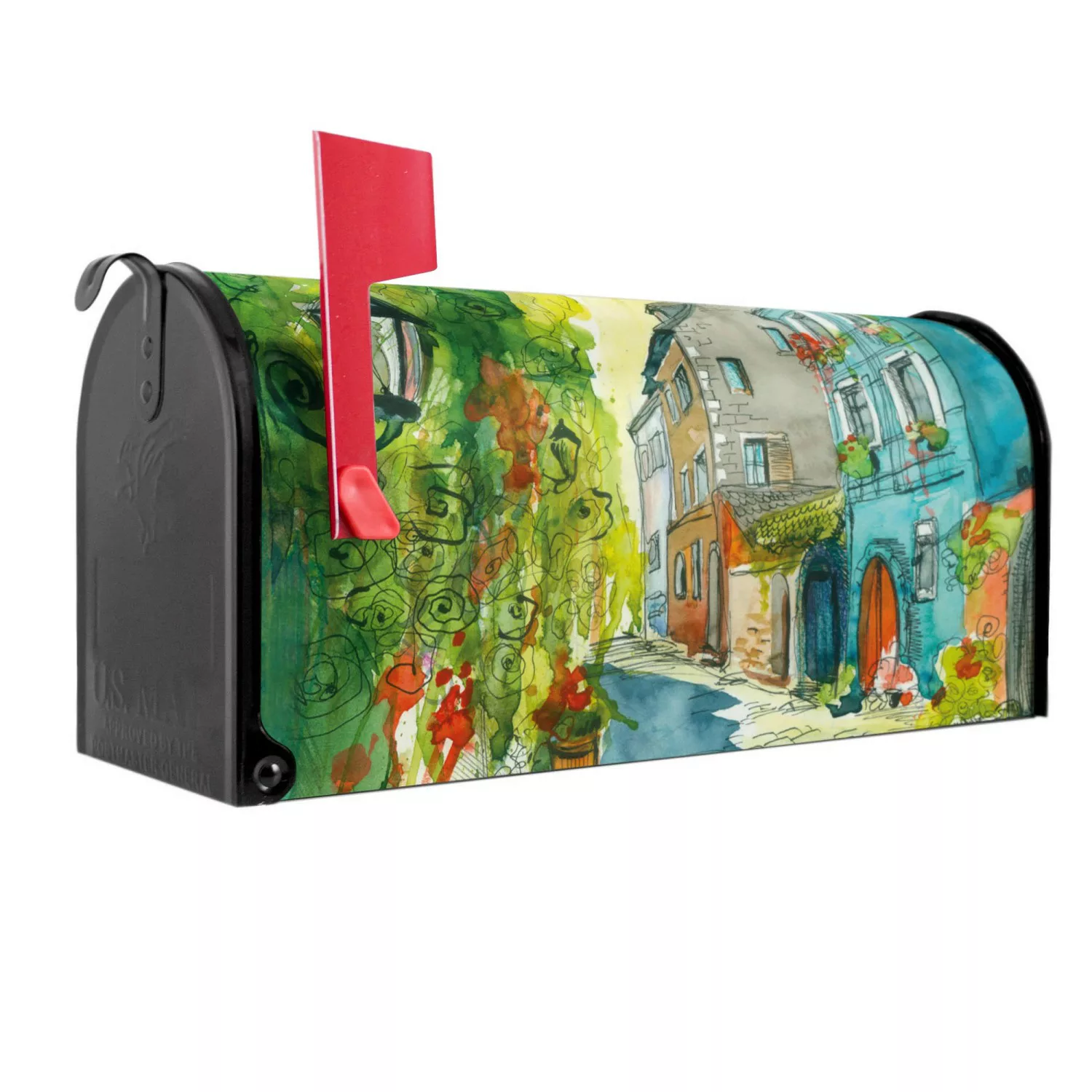 Banjado Amerikanischer Briefkasten Schwarz 48x22x16cm US Mailbox Letterbox günstig online kaufen