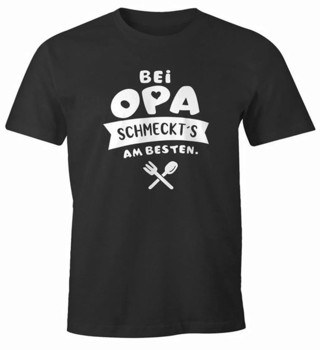 MoonWorks Print-Shirt Herren T-Shirt Koch Spruch bei Papa/Opa schmeckt's am günstig online kaufen