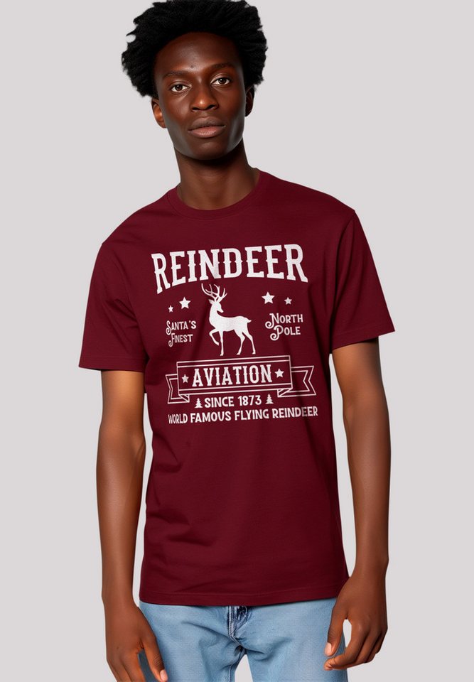 F4NT4STIC T-Shirt Reindeer Aviation Retro Weihnachts Sign Premium Qualität günstig online kaufen