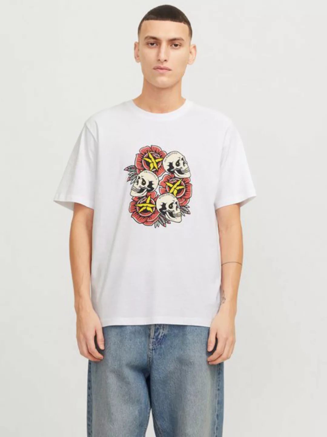 Jack & Jones T-Shirt JORANATOMY SKULL TEE SS CREW NECK LN günstig online kaufen