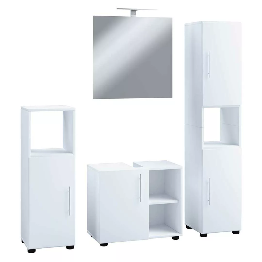 Waschplatz Set vierteilig weiss 160 cm hoch 30 cm tief (vierteilig) günstig online kaufen