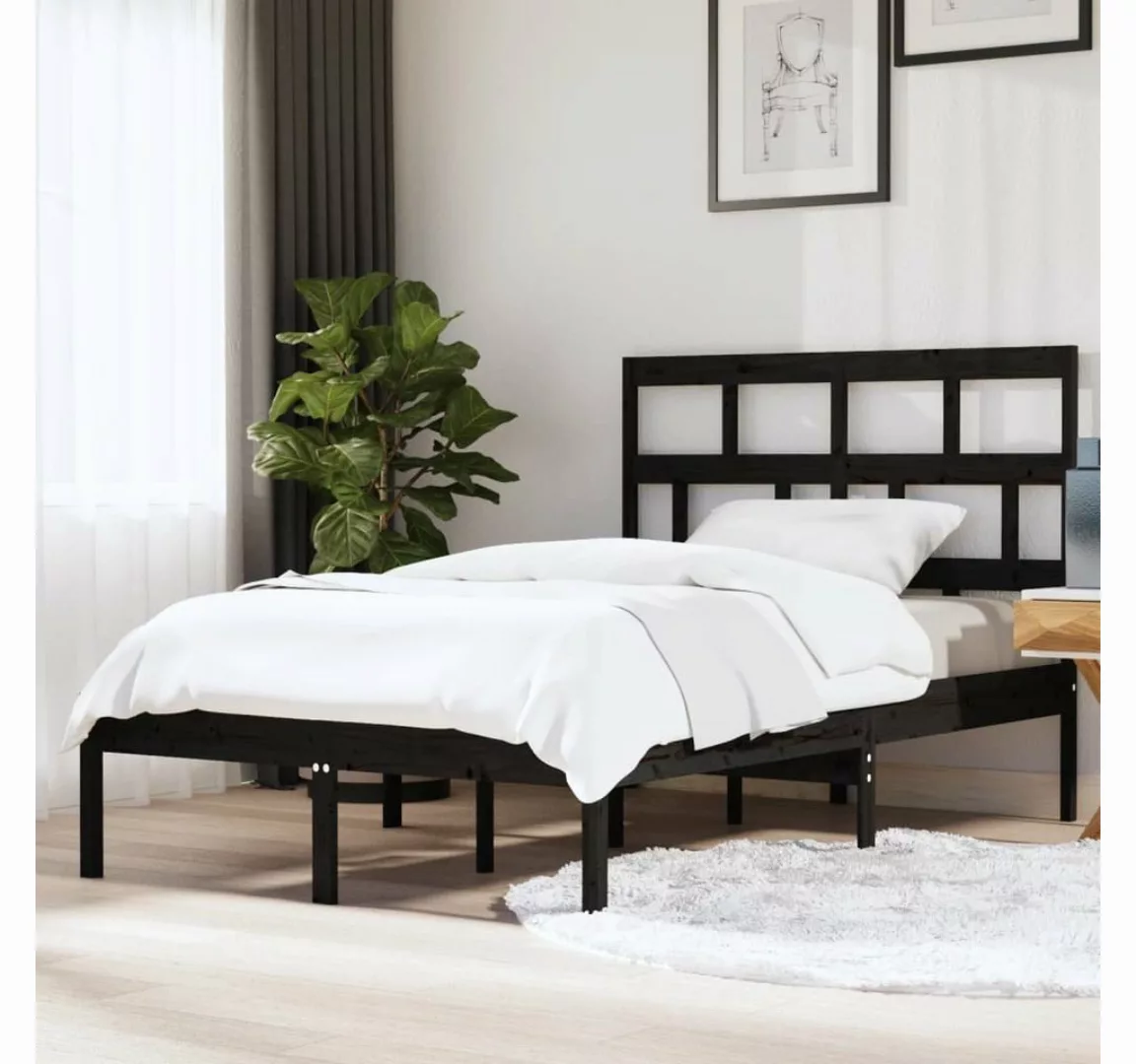 furnicato Bett Massivholzbett Schwarz Kiefer 140x200 cm günstig online kaufen
