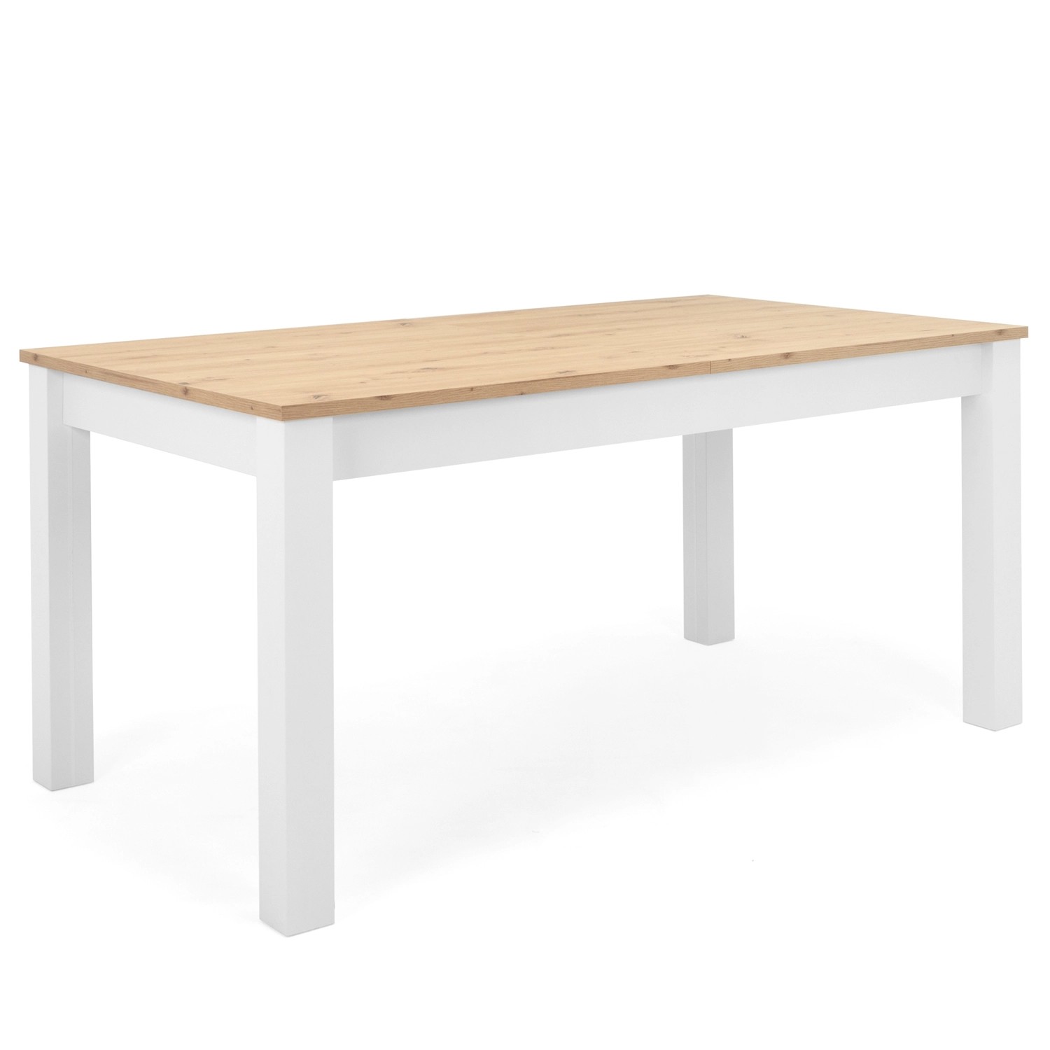 Homestyle4u Esstisch Ausziehbar 90x160 Weiß Natur günstig online kaufen