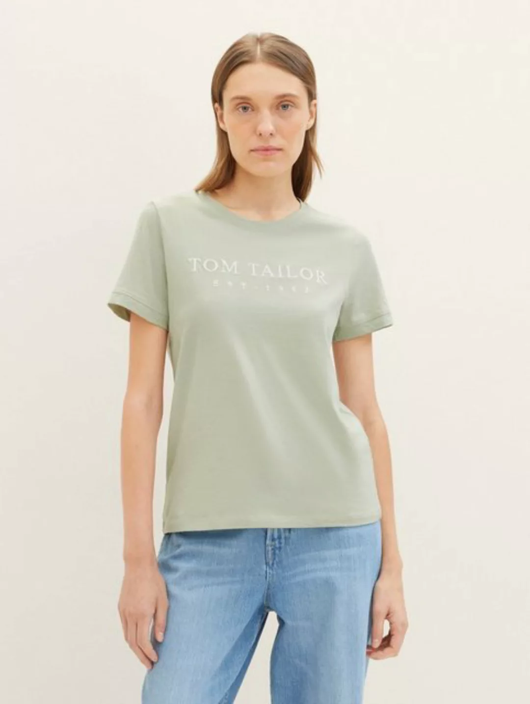TOM TAILOR T-Shirt T-Shirt mit gesticktem Logo günstig online kaufen