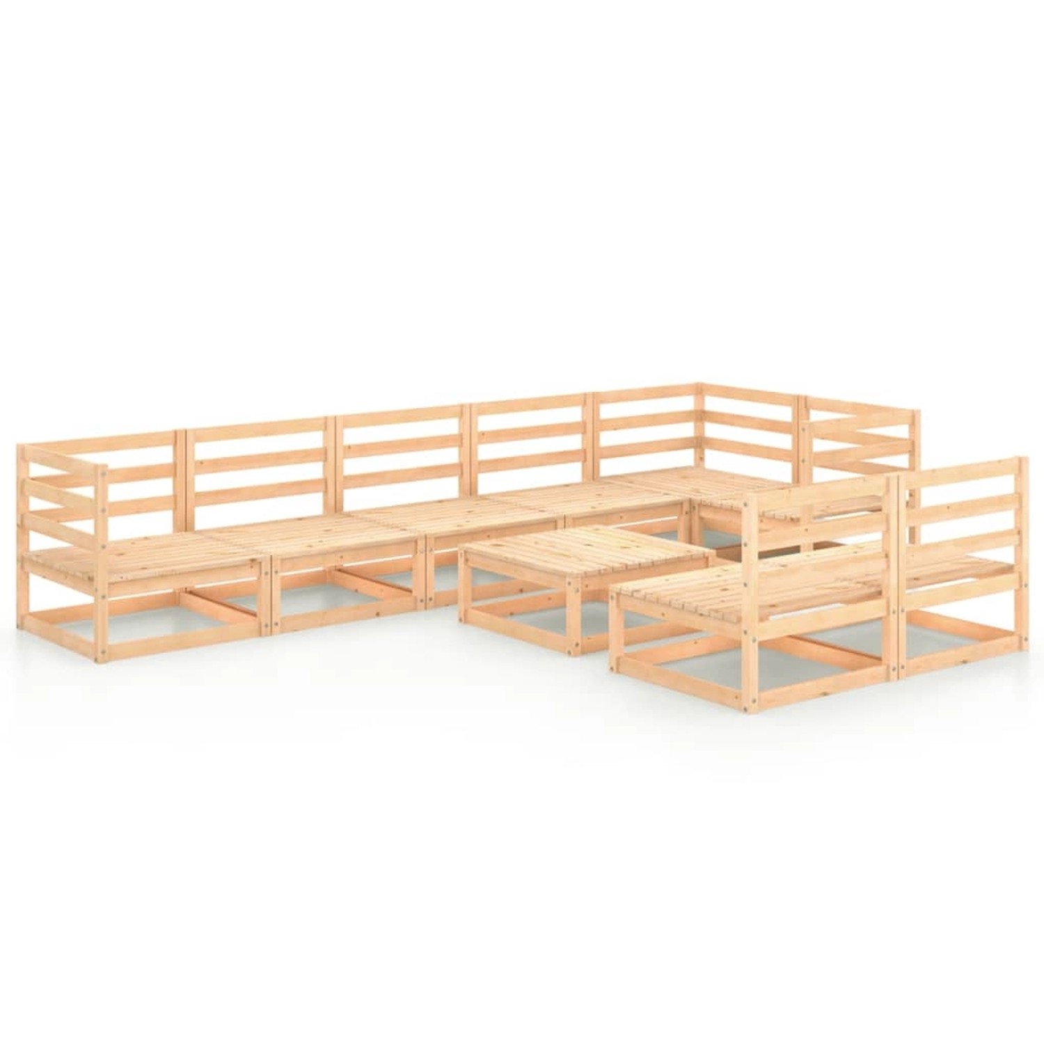 vidaXL 9-tlg Garten-Lounge-Set Massivholz Kiefer Modell 2 günstig online kaufen