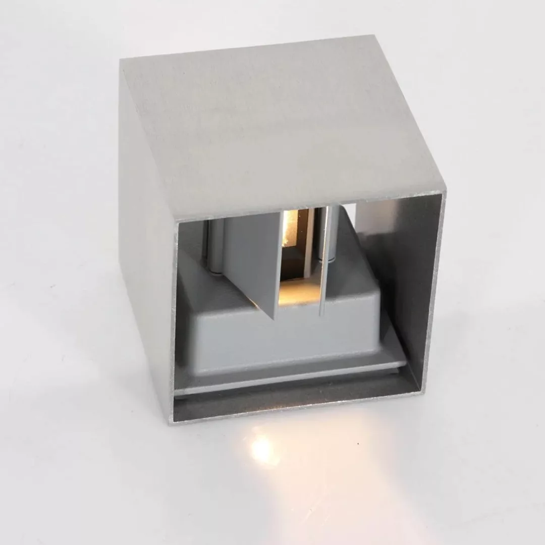 LED Wandleuchte Muro in Silber 2x 3W 480lm IP44 günstig online kaufen