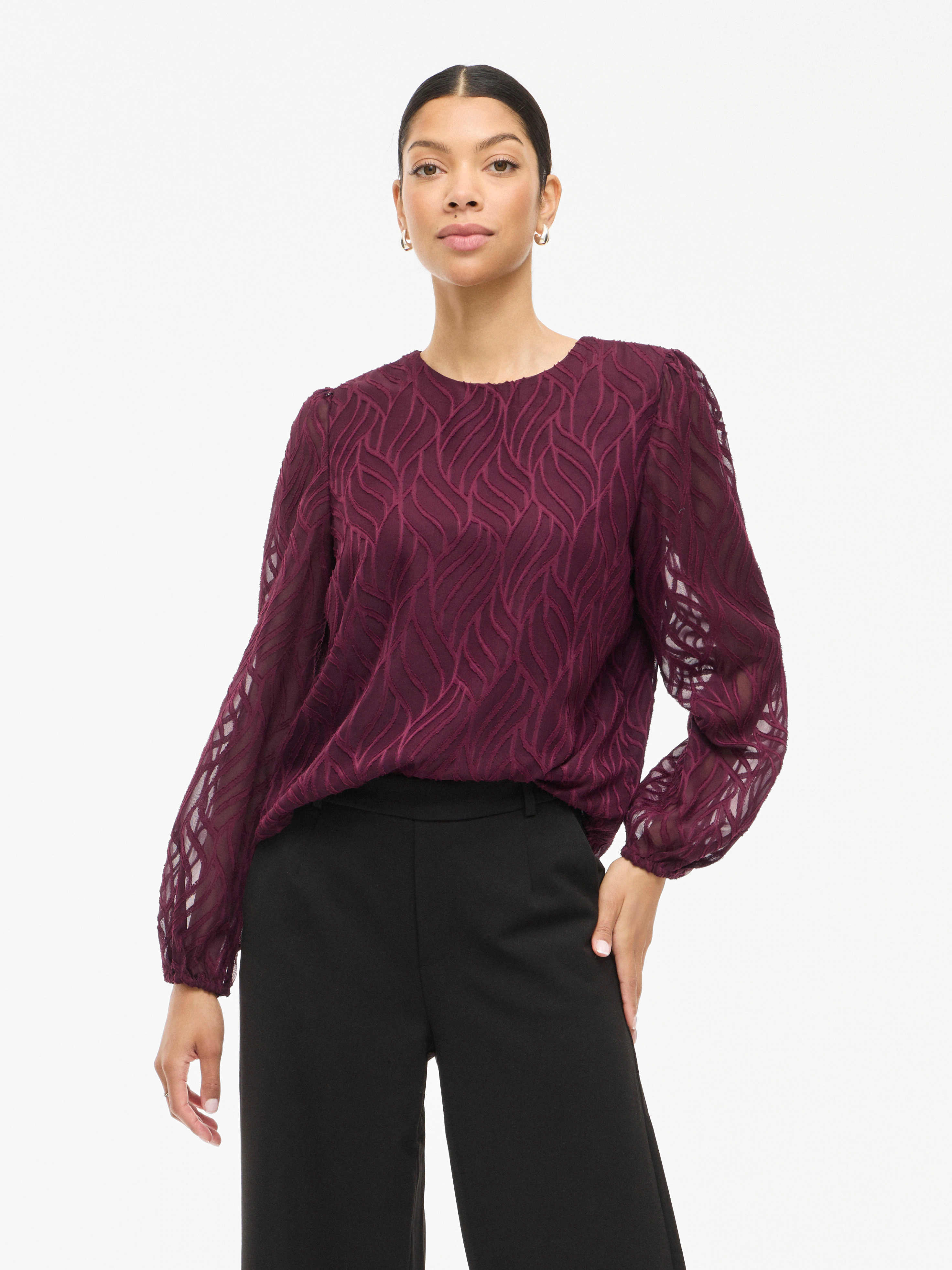 Vila Blusenshirt "VIMIKA O-NECK L/S TOP - NOOS" günstig online kaufen
