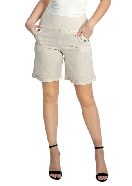 Mississhop Leinenhose 100 % Leinen Damen Shorts Leinenshorts Bermuda kurze günstig online kaufen