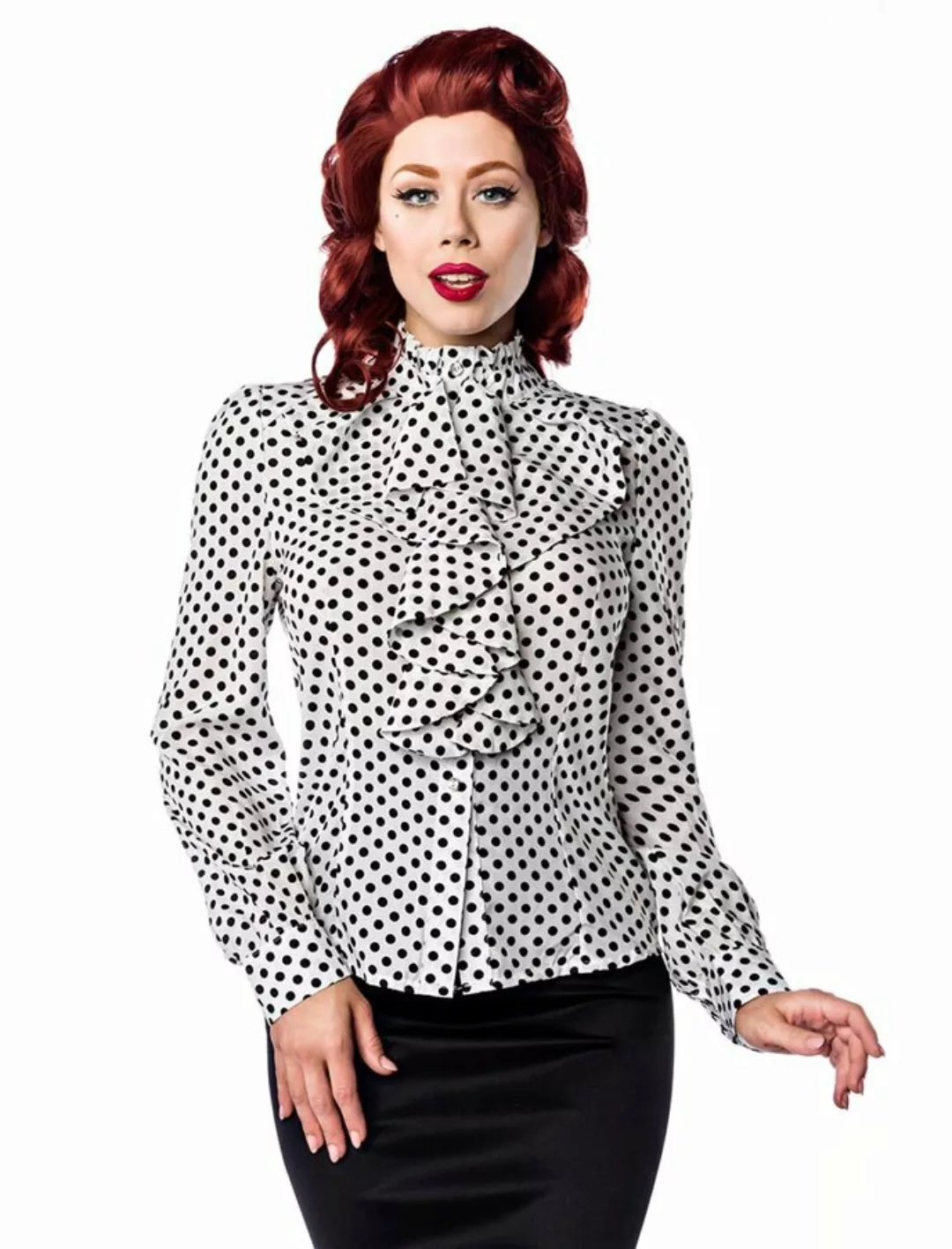 Dot Polka Rüschenbluse günstig online kaufen