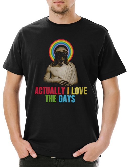 Urban Backwoods Print-Shirt Jesus Loves The Gays Herren T-Shirt Schwul Lesb günstig online kaufen