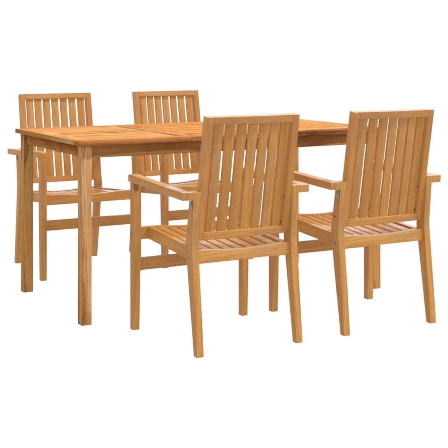 vidaXL 5-Tlg Garten-Essgruppe Massivholz Teak 3157917 günstig online kaufen