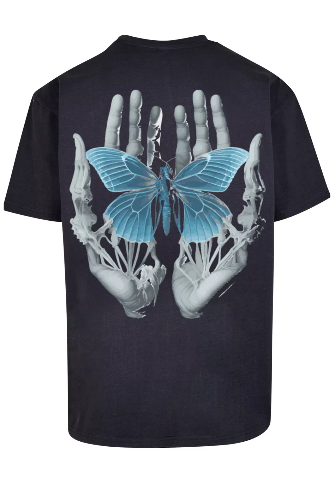 F4NT4STIC T-Shirt "Skelett Hände Schmetterling" günstig online kaufen