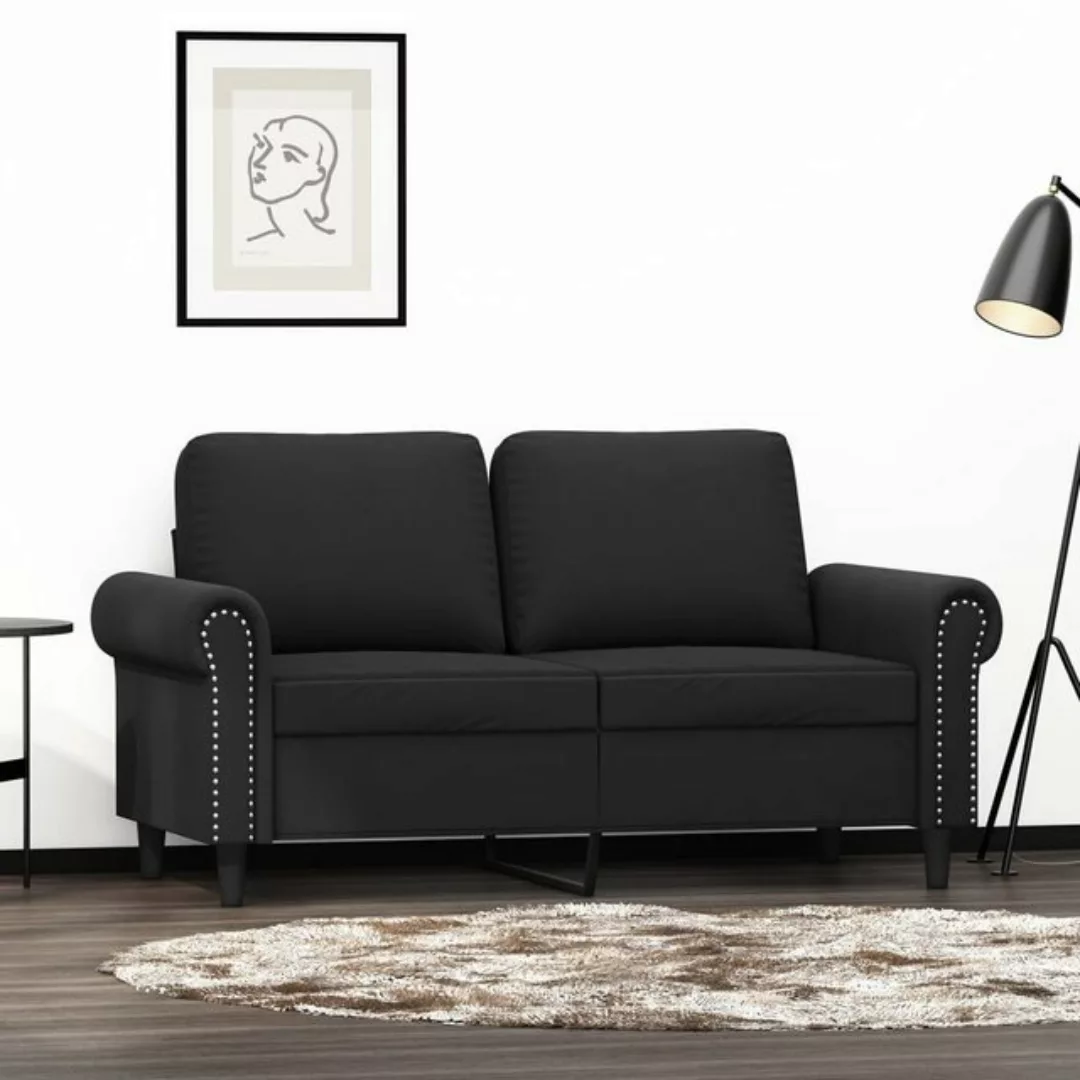 vidaXL Sofa 2-Sitzer-Sofa Schwarz 120 cm Samt günstig online kaufen