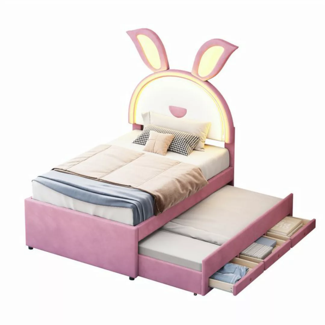 autolock Kinderbett Kinderbett, mit ausziehbarem Bett, LED-Licht, 90 x 200 günstig online kaufen