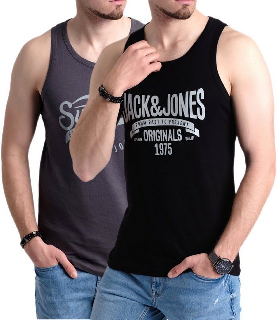 Jack & Jones Tanktop Bedrucktes Shirt aus Baumwolle (2er-Pack) mit Print günstig online kaufen